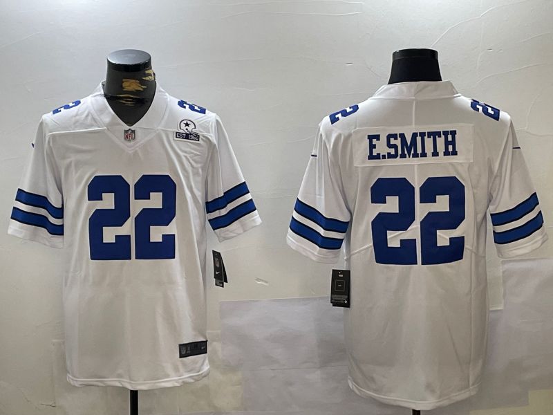 Men Dallas Cowboys #22 E.Smith White 2024 Nike Vapor Limited NFL Jersey style 2->dallas cowboys->NFL Jersey